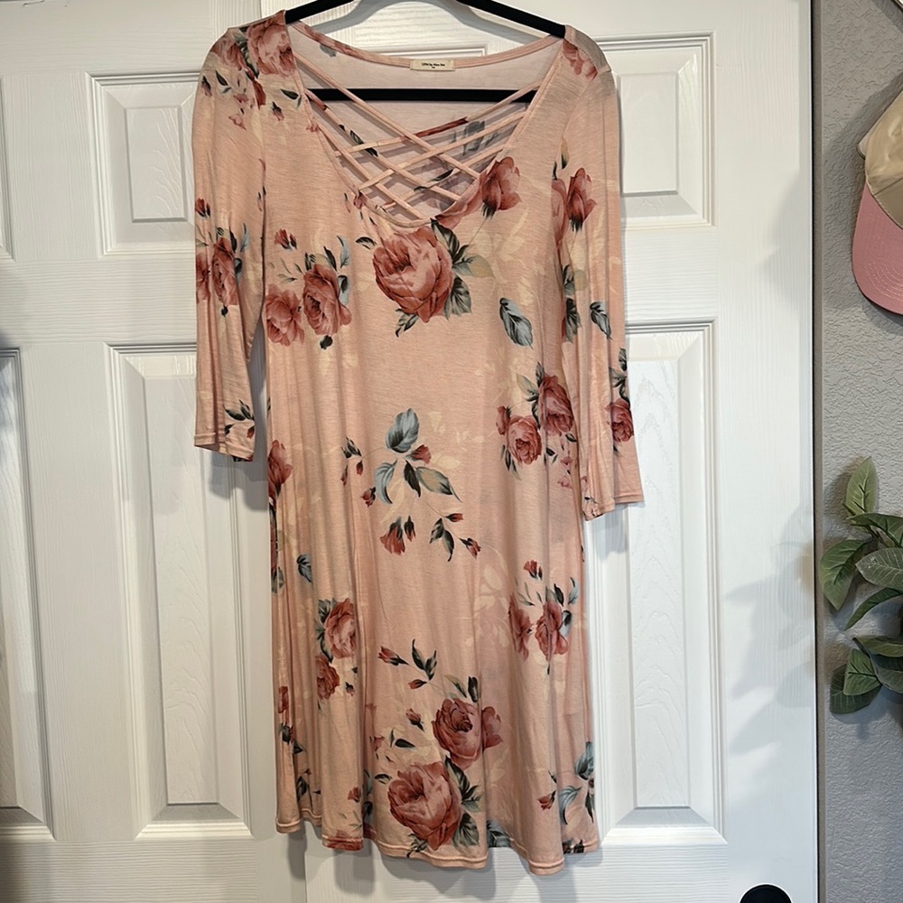 Pink floral dress